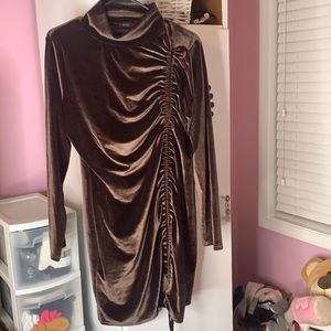 Brown velvet dress